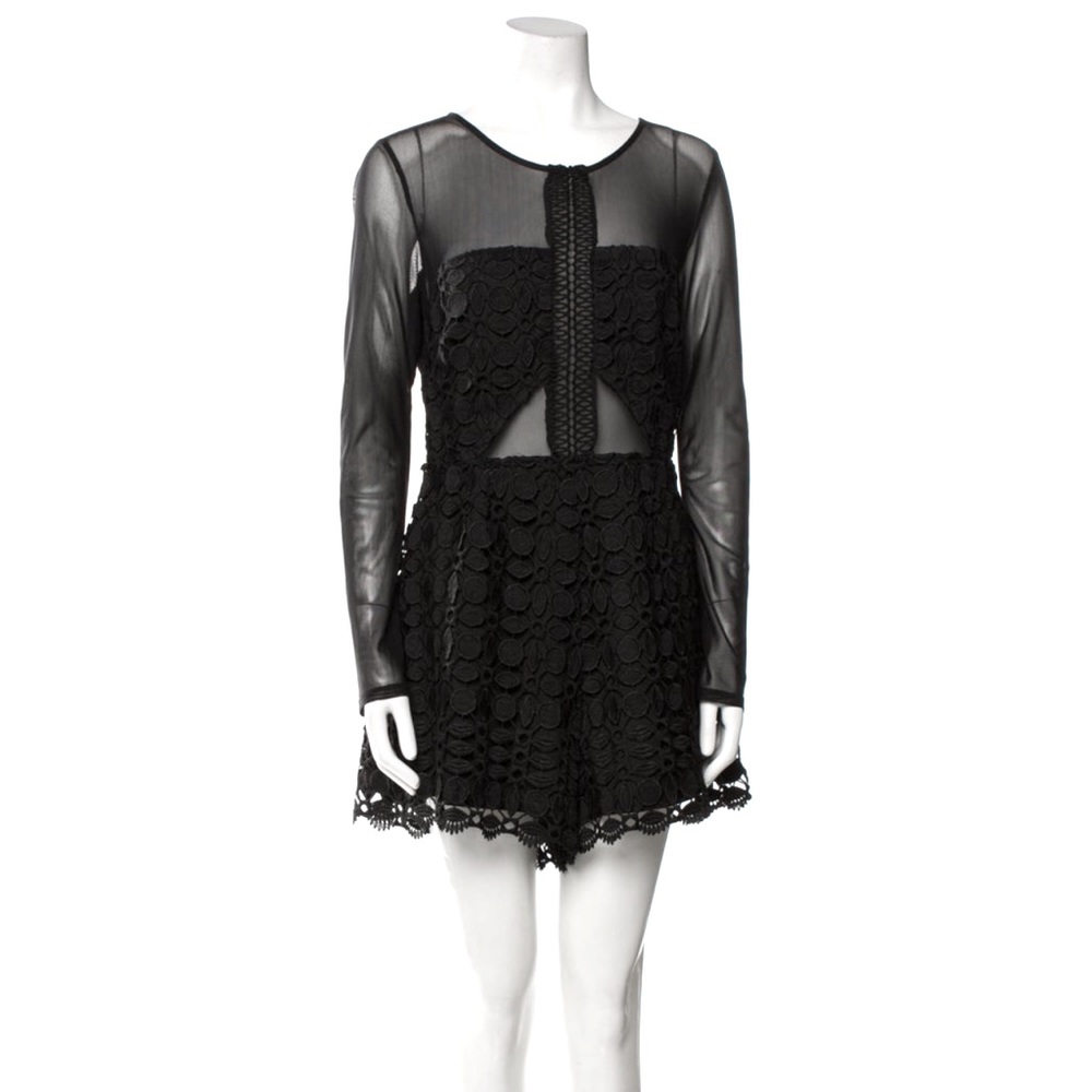 ASTR BLACK LACE WOMENS ROMPER